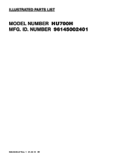 Husqvarna HU700H Parts List