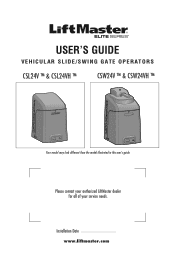 LiftMaster CSW24V CSL24V User Manual