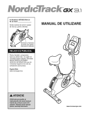 NordicTrack Gx 3.1 Bike Romainian Manual