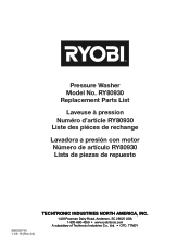 Ryobi RY40930 Parts Diagram