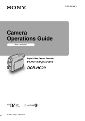 Sony DCR-HC20 Camera Operations Guide