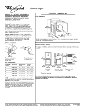 Whirlpool WED7800XW Dimension Guide