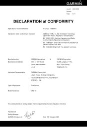 Garmin GFS 10 Declaration of Conformity