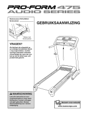 ProForm 475 Audio Series Treadmill Dutch Manual