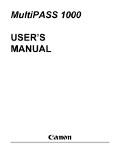 Canon MultiPASS 1000 User Manual