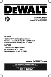 Dewalt DCF801F2 Instruction Manual
