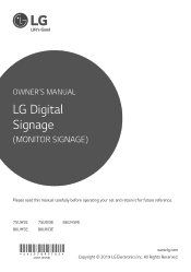 LG 86UM3E-B Owners Manual