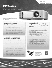 NEC NP-PE401H Specification Brochure