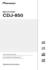 Pioneer CDJ-850 CDJ-850 Owner's Manual (English)