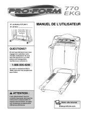 ProForm 770 Ekg Treadmill Canadian French Manual
