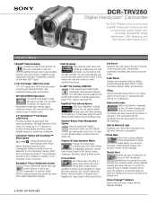 Sony DCR-TRV260 Marketing Specifications