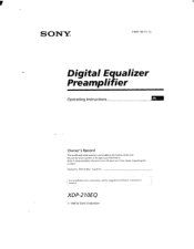 Sony XDP-210EQ Users Guide