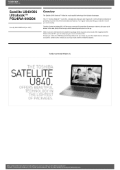 Toshiba Satellite U840 PSU4WA-006004 Detailed Specs for Satellite U840 PSU4WA-006004 AU/NZ; English