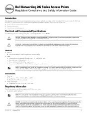 Dell W-Series 207 207 Series Regulatory Compliance and Safety Information Guide
