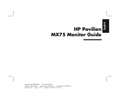 HP MX703 HP Pavilion MX75 17 inch Flat Display - (English) Monitor Guide