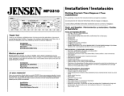Jensen MP3310 Installation Instructions