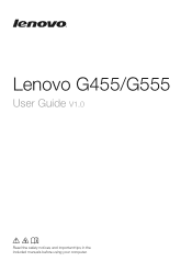 Lenovo G555 Laptop Lenovo G455/G555 UserGuide V1.0