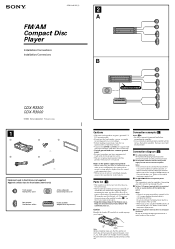 Sony CDX-R3000 Installation/Connection Instructions