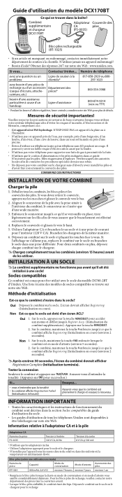 Uniden DCX170BT French Owner's Manual