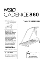 Weslo Cadence 860 Treadmill English Manual