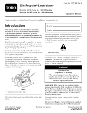 Toro 20333 Operation Manual