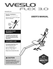 Weslo Flex 3.0 Rower English Manual
