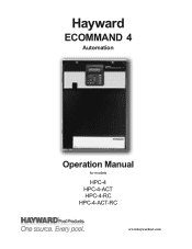 Hayward E-Command 4 Model: ALL MODELS Operation