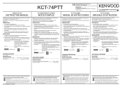 Kenwood KCT-74PTT Operation Manual