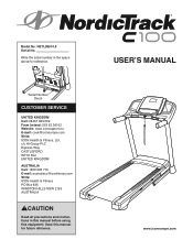 NordicTrack C 100 Treadmill Uk Manual