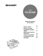 Sharp FO-DC550 FO-DC550 Operation Manual - Facsimile Operations