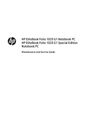HP EliteBook Folio 1020 EliteBook Folio 1020 G1 Notebook PC EliteBook Folio 1020 G1 Special Edition Notebook PC Maintenance and Service Guide