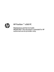 HP Pavilion 11-n100 Pavilion 11 x360 PC Maintenance and Service Guide