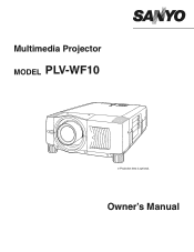 Sanyo WF10 Instruction Manual, PLV-WF10