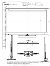 Sony KDL-46EX700 Dimensions Diagram