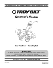 Troy-Bilt Horse Tiller Operation Manual