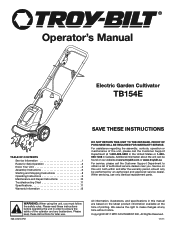 Troy-Bilt TB154E Operation Manual