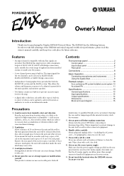 Yamaha EMX640 Owner's Manual