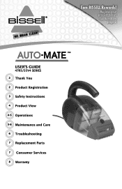 Bissell Auto-Mate® Corded Hand Vacuum 35V4A User Guide - English