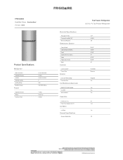 Frigidaire FFHI1835VS Product Specifications Sheet