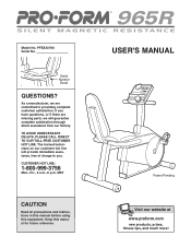 ProForm 965 R User Manual