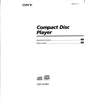 Sony CDP-CA70ES Operating Instructions