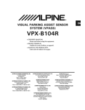 Alpine VPX-B104R Owners Manual