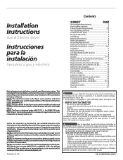 Frigidaire FCED3000ES Installation Instructions