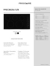 Frigidaire FFEC3625UB Product Specifications Sheet