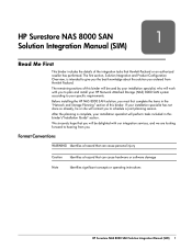 HP StorageWorks 8000 HP Surestore NAS 8000 SAN Solution Integration Manual