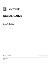 Lexmark CX827 .Users Guide PDF