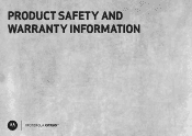 Motorola MOTOROLA CITRUS Verizon - Product Safety & Warranty