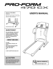 ProForm 470 Cx Treadmill Uk Manual