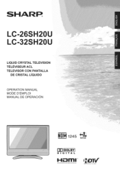 Sharp LC 32SH20U Operation Manual