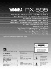 Yamaha RX-595 Owner's Manual
